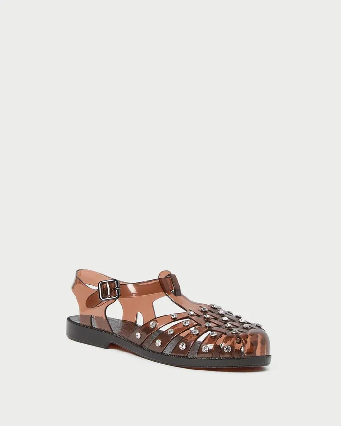 Loeffler Randall Rhys Brown Jelly Sandal Women Flat Sandals Loeffler Randall Rhys Brown Jelly Sandal Women Flat Sandals