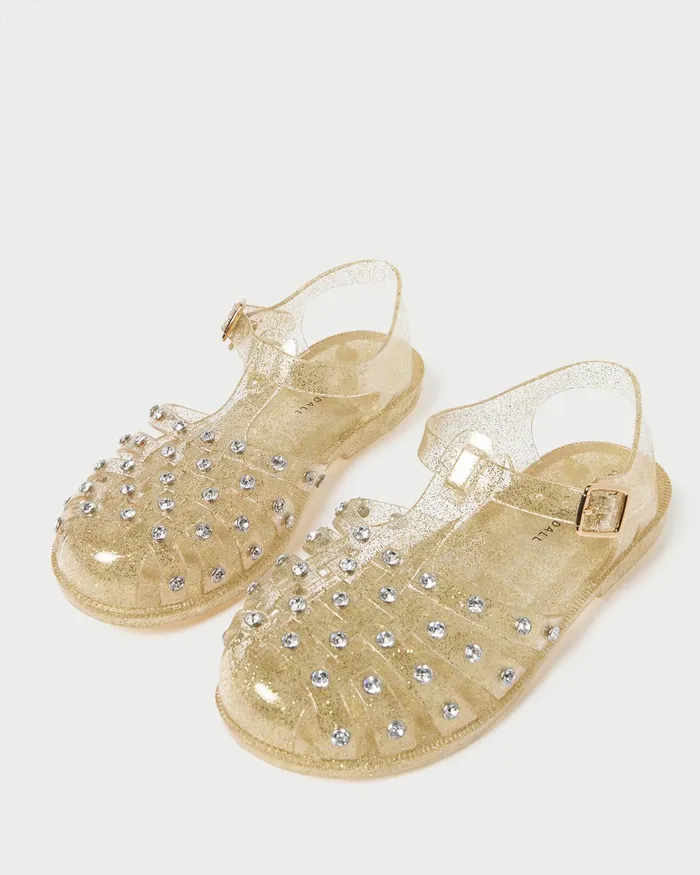 Loeffler Randall Rhys Champagne Glitter Jelly Sandal I Flat Sandals I Footwear Women Flat Sandals Loeffler Randall Rhys Champagne Glitter Jelly Sandal I Flat Sandals I Footwear Women Flat Sandals