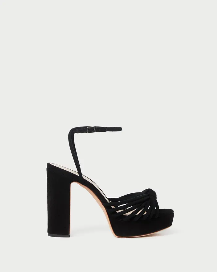 Loeffler Randall Rivka Black Suede Platform Sandal L Heeled Sandals L Footwear Women Heeled Sandals