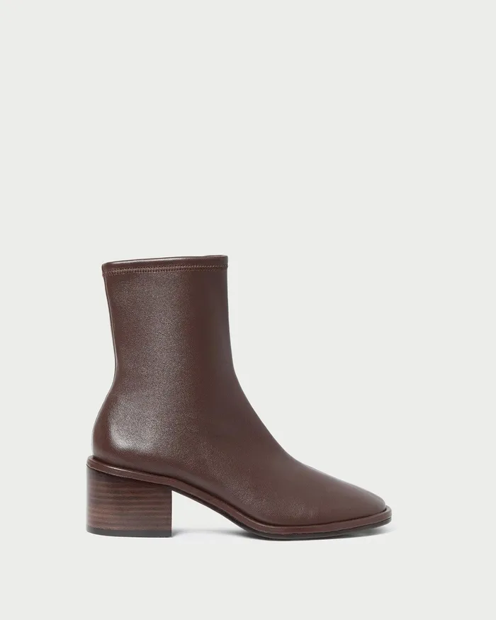 Loeffler Randall Roxy Espresso Block Heel Bootie Women Boots