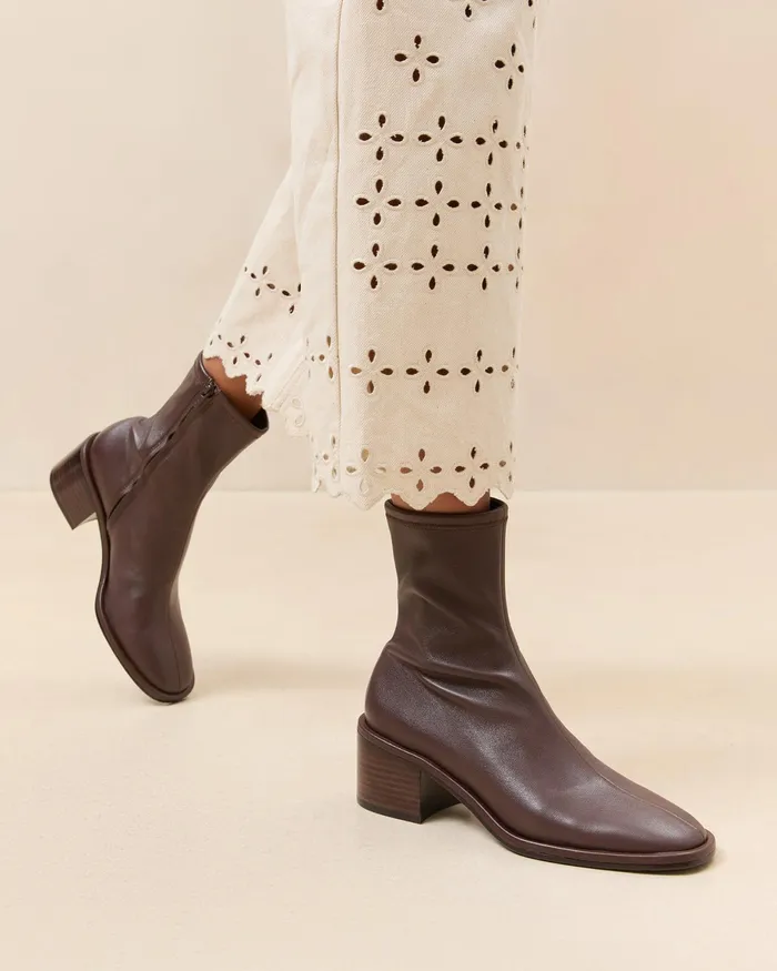Loeffler Randall Roxy Espresso Block Heel Bootie Women Boots Loeffler Randall Roxy Espresso Block Heel Bootie Women Boots