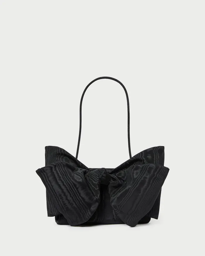 Loeffler Randall Valerie Black Moir Bow Clutch Women Clutches