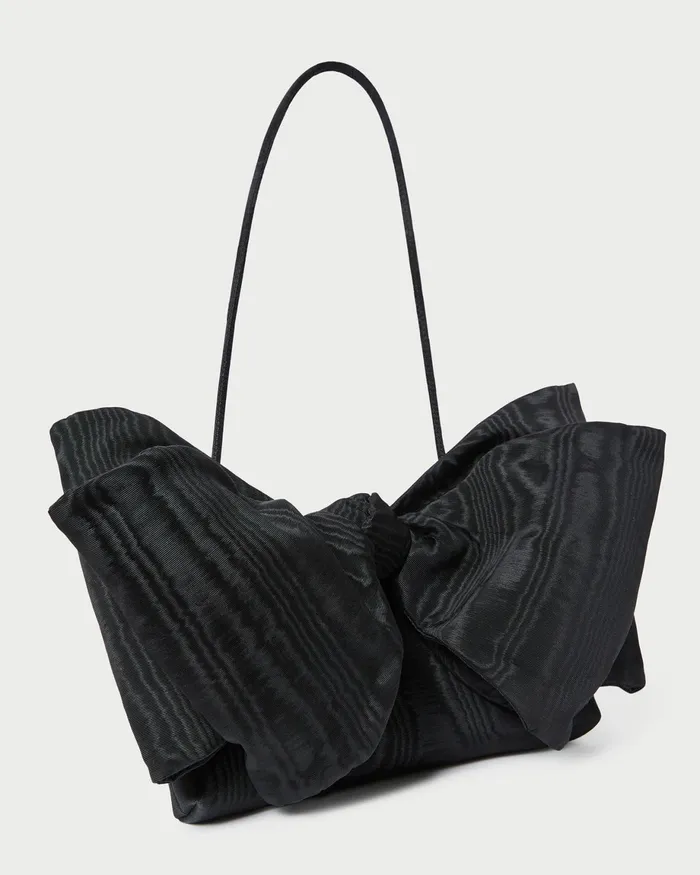 Loeffler Randall Valerie Black Moir Bow Clutch Women Clutches Loeffler Randall Valerie Black Moir Bow Clutch Women Clutches