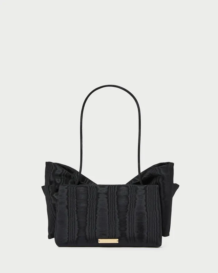 Loeffler Randall Valerie Black Moir Bow Clutch Women Clutches Loeffler Randall Valerie Black Moir Bow Clutch Women Clutches
