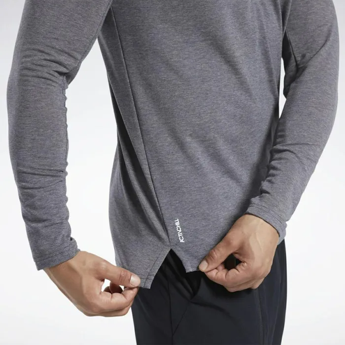Loungewear Mens Reebok ActivchillCotton QuarterZip Top Black