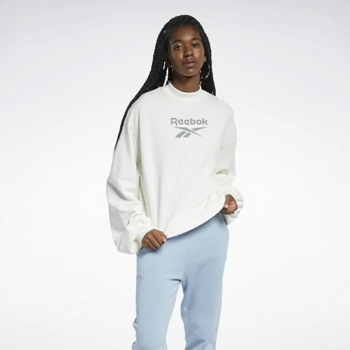 Loungewear Womens Reebok Classics Mock Neck Sweatshirt Chalk