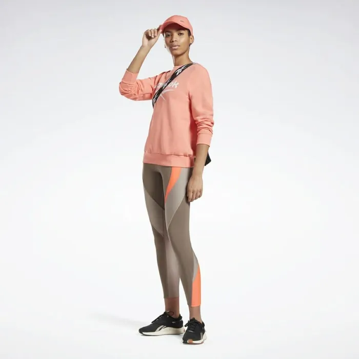 Loungewear Womens Reebok Identity Logo French Terry Crew Sweatshirt Twisted Coral