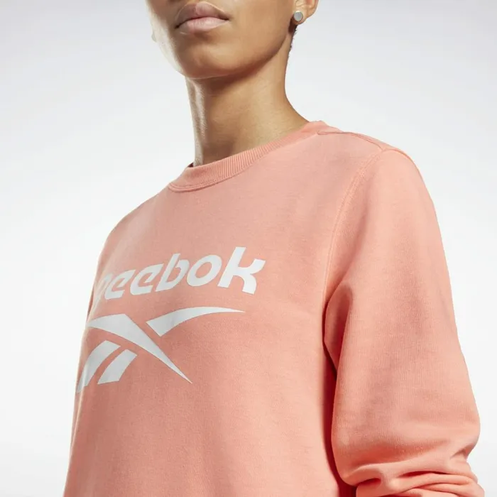 Loungewear Womens Reebok Identity Logo French Terry Crew Sweatshirt Twisted Coral