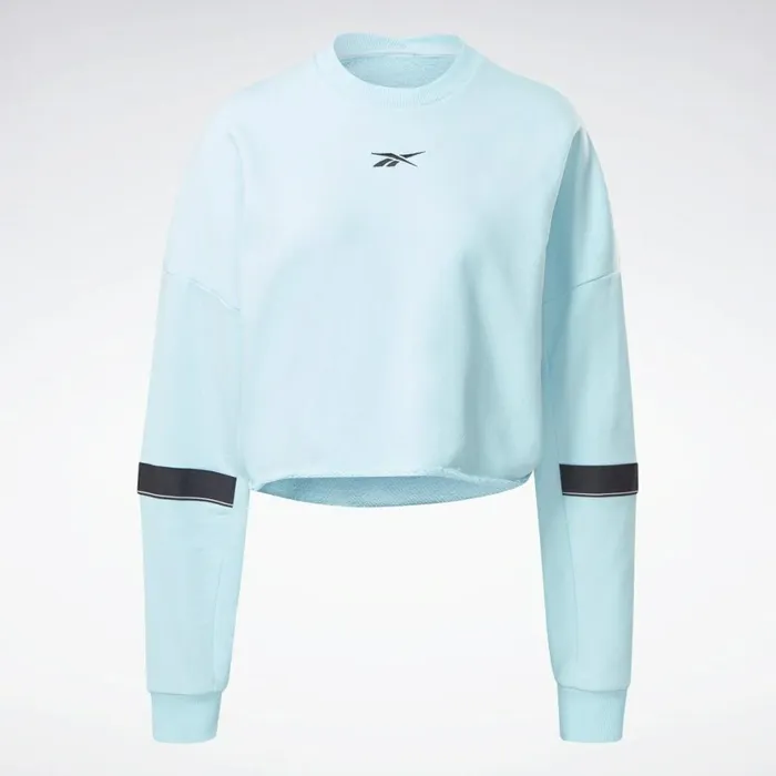 Loungewear Womens Reebok Studio Cropped French Terry Crew Sweatshirt Digital Glow