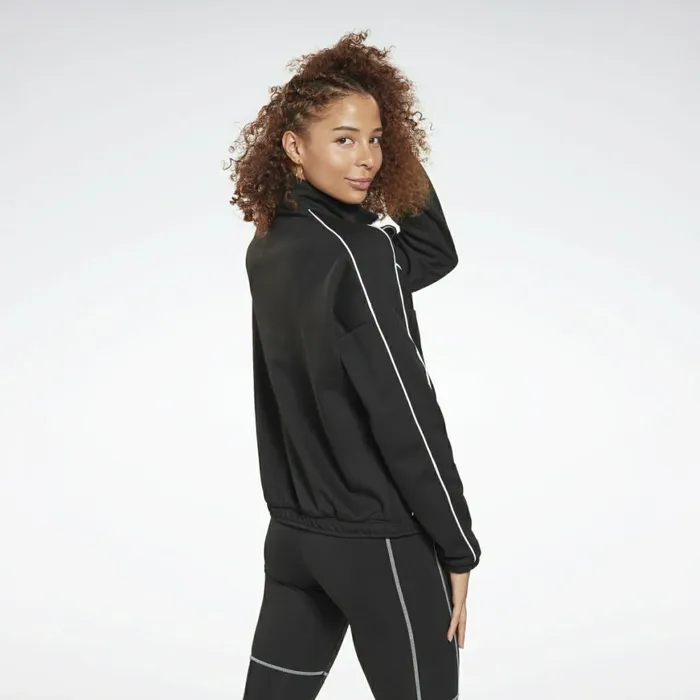 Loungewear Womens Reebok Workout Ready 12 Zip Sweatshirt Black