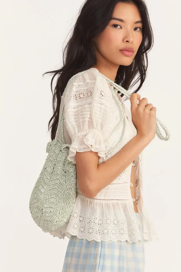 LoveShackFancy Bags Womens Karelia Bag MINT MAGIC