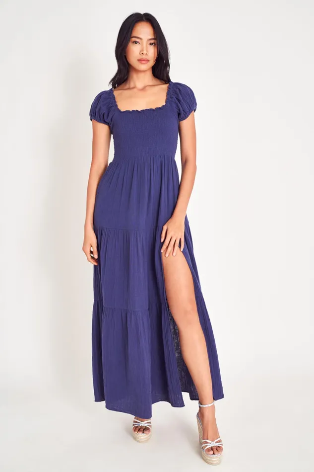 LoveShackFancy Dresses Womens Alohl Maxi Dress MIDNIGHT