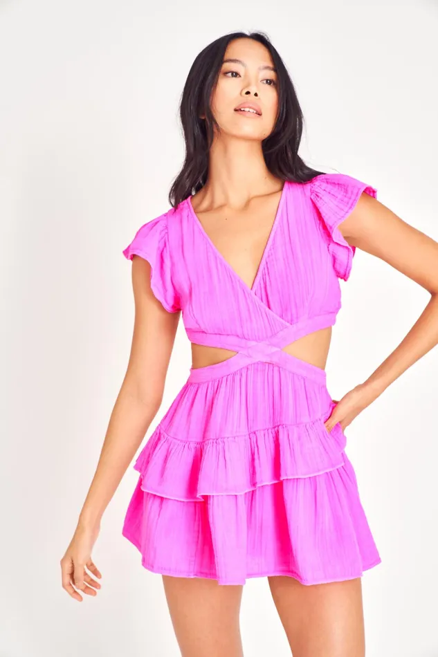 LoveShackFancy Dresses Womens Audrina Mini Dress FLIRTY FUSCHIA