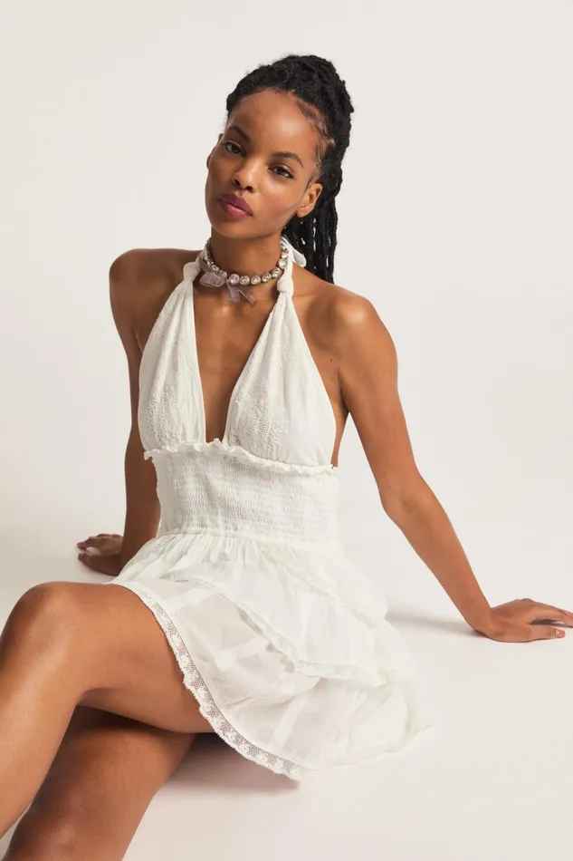 LoveShackFancy Dresses Womens Deanna Halter Mini Dress 8211 TRUE WHITE TRUE WHITE 8211 TRUE WHITE LoveShackFancy Dresses Womens Deanna Halter Mini Dress 8211 TRUE WHITE TRUE WHITE 8211 TRUE WHITE