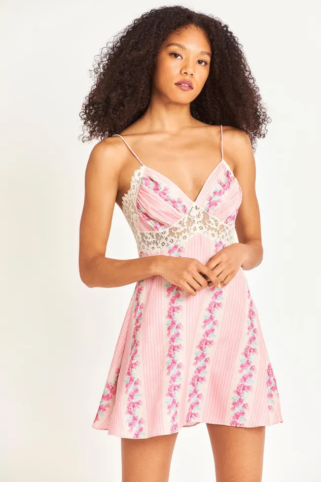 LoveShackFancy Dresses Womens Etrune Mini Dress PINK MALIBU