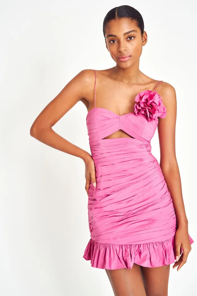 LoveShackFancy Dresses Womens Jessilyn Mini Dress POMEGRANATE PINK