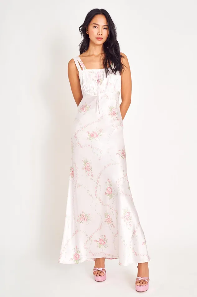 LoveShackFancy Dresses Womens Kyan Silk Maxi Dress ANGELIC PINK