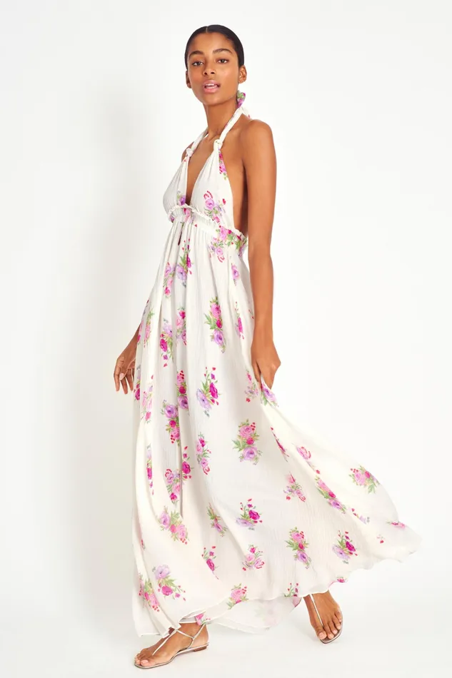 LoveShackFancy Dresses Womens Love Maxi Halter Dress SPANISH LAVENDER