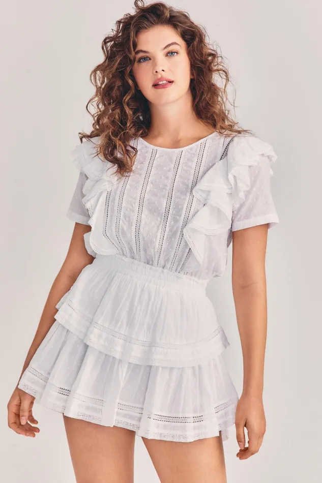 LoveShackFancy Dresses Womens Natasha Mini Dress WHITE