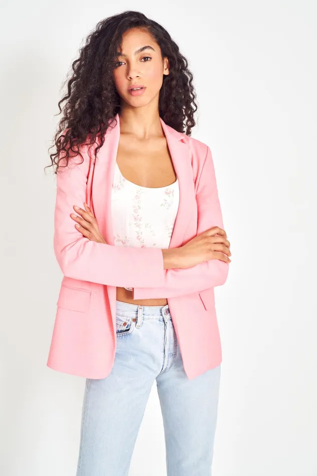 LoveShackFancy Jackets and Coats Womens Loxley Blazer 8211 PINK LEMONADE PINK LEMONADE 8211 PINK LEMONADE