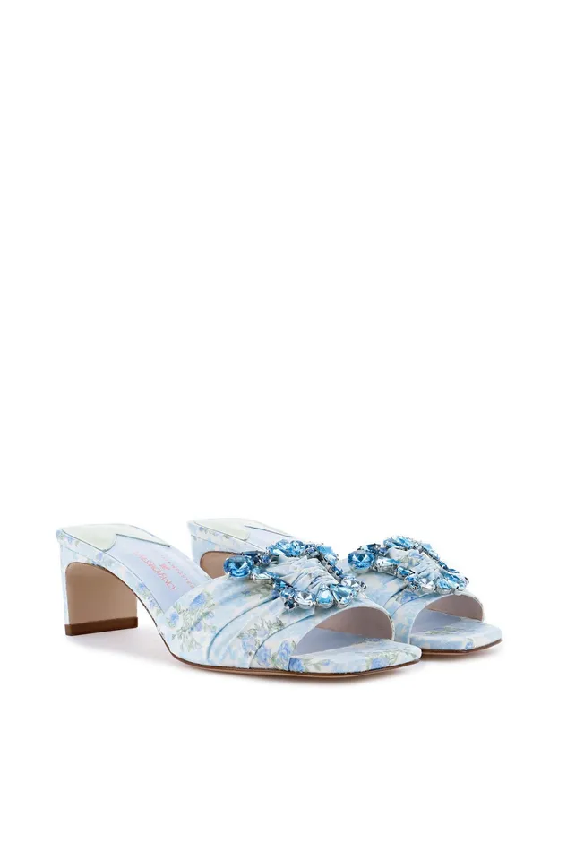 LoveShackFancy Sets Womens LoveShackFancy X Sophia Webster Margaux Mid Mule BABY BLUE PROMISE LoveShackFancy Sets Womens LoveShackFancy X Sophia Webster Margaux Mid Mule BABY BLUE PROMISE