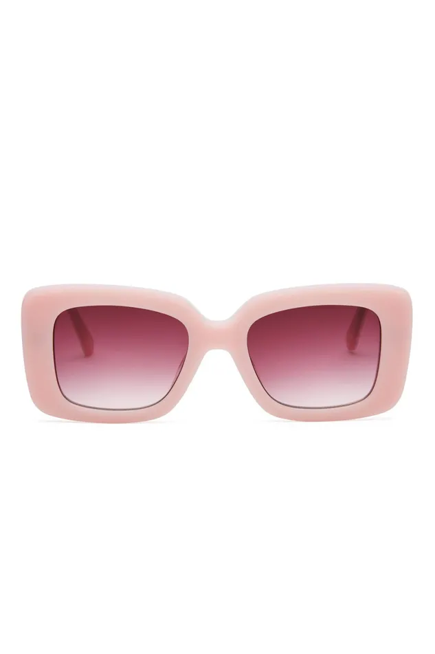 LoveShackFancy Sunglasses Womens Arietta Square Sunglasses BLUSHING QUARTZ
