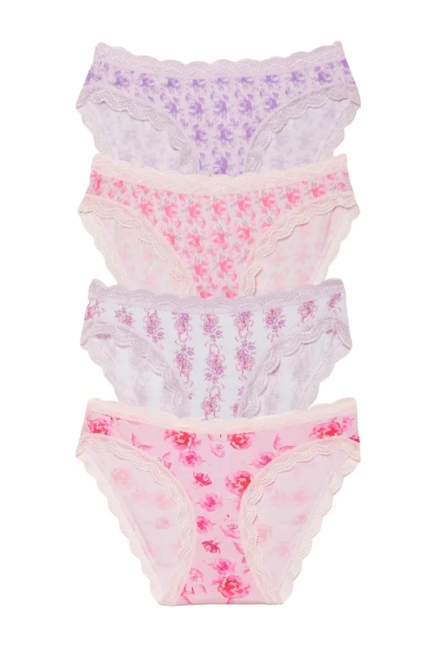 LoveShackFancy Underwear Womens Dusty Rose 4 Pack Knicker Box DUSTY ROSE