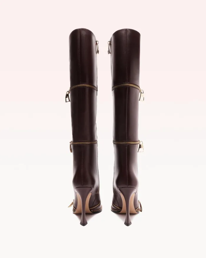 Luxury Boots 8211 Zoe 85 Boot 8211 Alexandre Birman Boots 8211 Designer Boots Dark Plum Women Alexandre Birman Boots