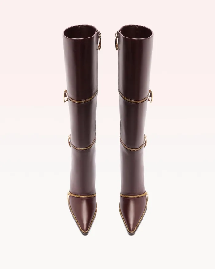 Luxury Boots 8211 Zoe 85 Boot 8211 Alexandre Birman Boots 8211 Designer Boots Dark Plum Women Alexandre Birman Boots