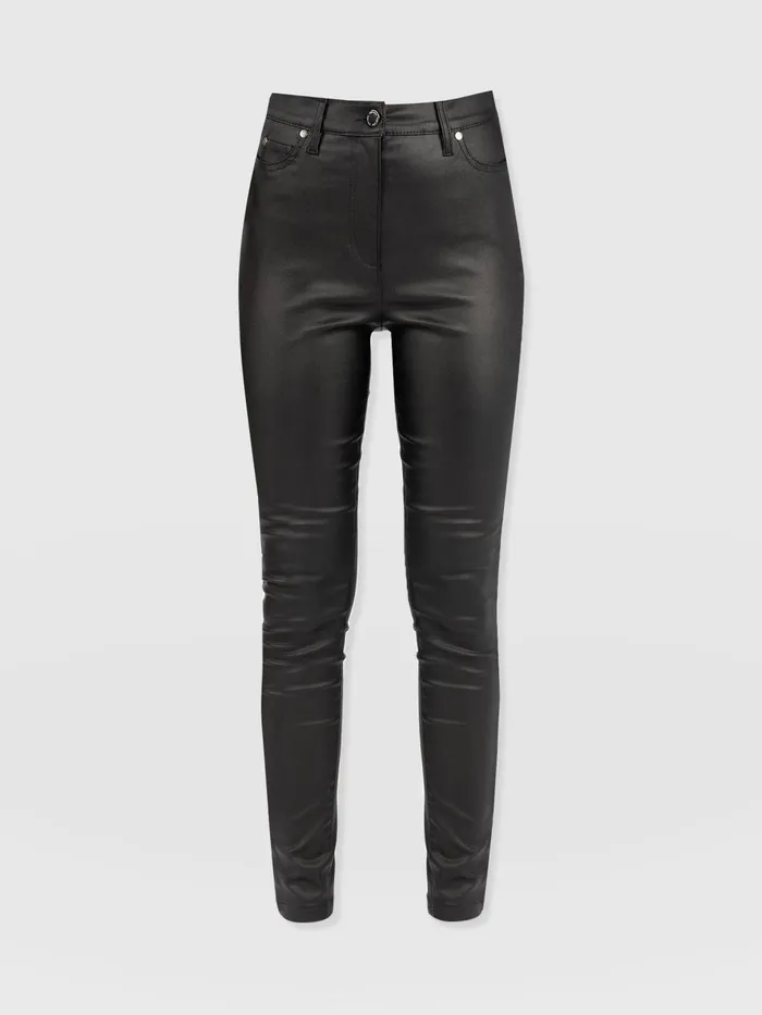 Maeva Skinny Pant 8211 Black Coated Black Coated Women Saint And Sofia Pants