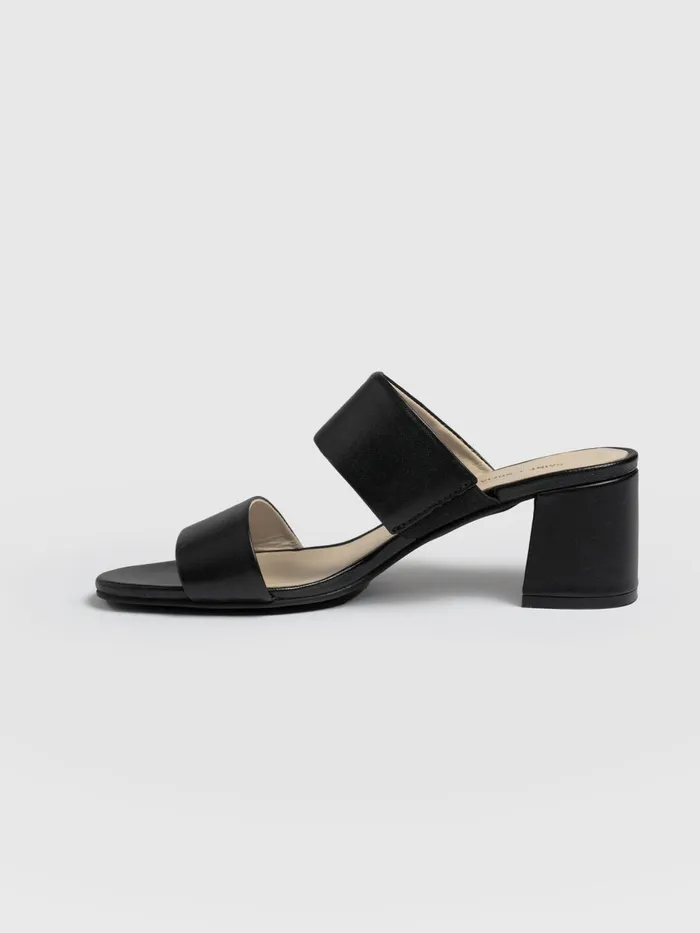 Maida Block Heeled Mules 8211 Black Black Women Saint And Sofia Leather