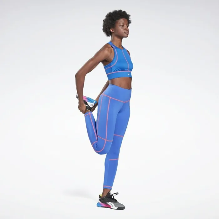 Matching Sets Womens Reebok Workout Ready HighRise Detail Leggings Court Blue