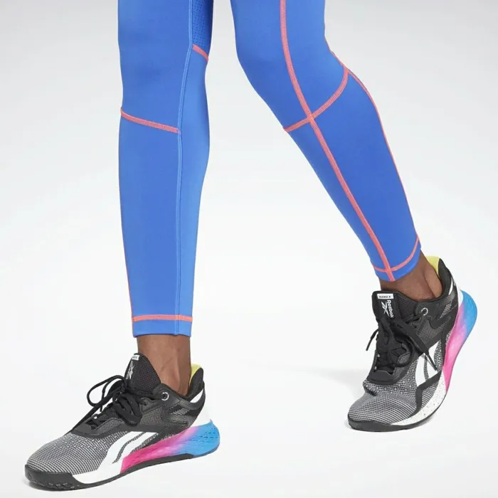 Matching Sets Womens Reebok Workout Ready HighRise Detail Leggings Court Blue