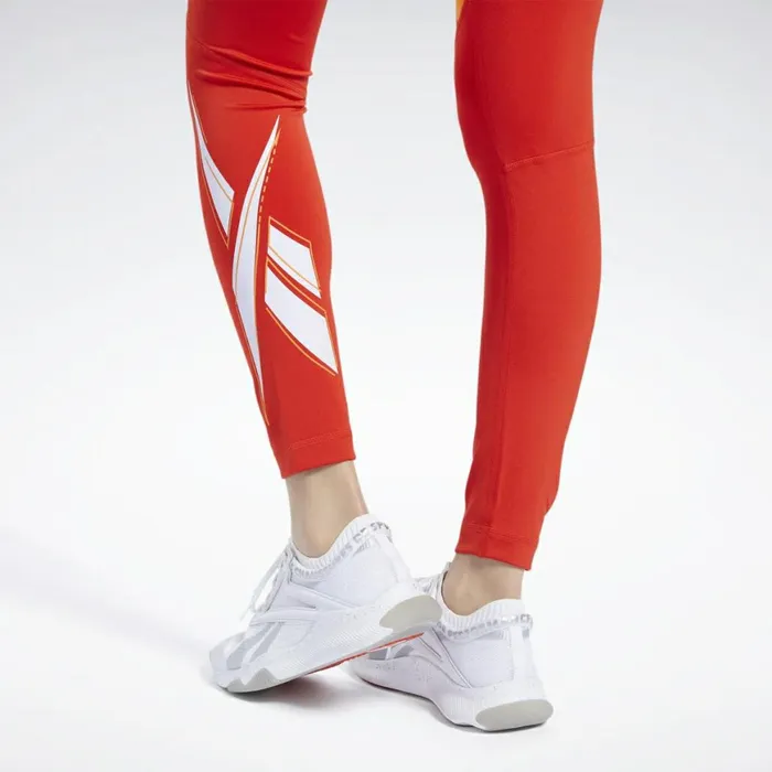 Matching Sets Womens Reebok Workout Ready Vector Leggings Instinct Red