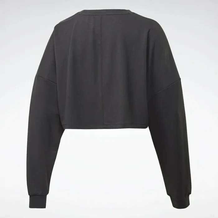 Maternity Womens Reebok Studio Maternity Cropped Long Sleeve Top Black