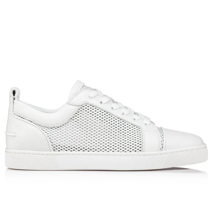 Men AC Louis Junior Sneakers 8211 Perforated Calf Leatherf Sport And Nappa Leather 8211 White White Christian Louboutin Low Top Sneakers