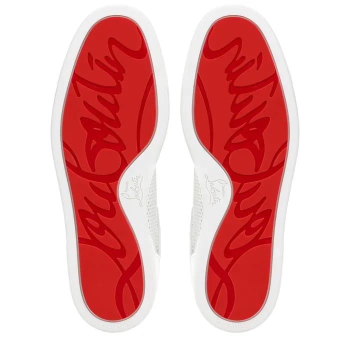 Men AC Louis Junior Sneakers 8211 Perforated Calf Leatherf Sport And Nappa Leather 8211 White White Christian Louboutin Low Top Sneakers