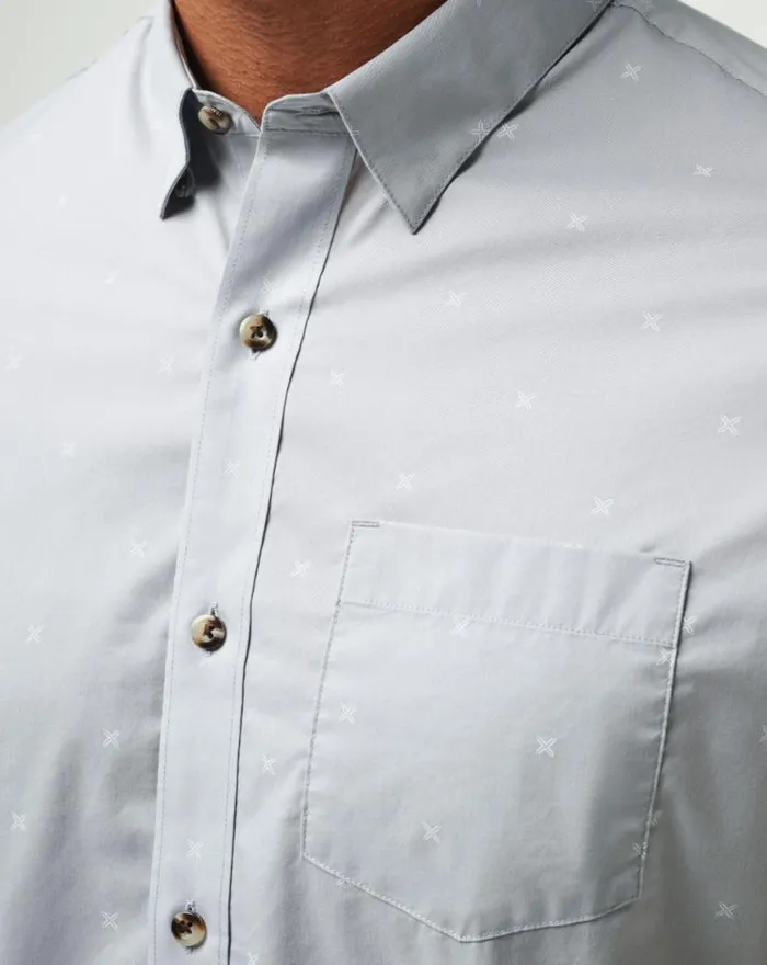 Men ACROSS THE POND BUTTONUP Heather Sleet TravisMathew ButtonUps