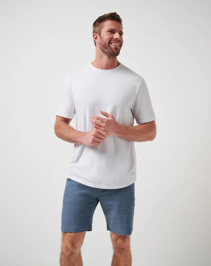 Men ADIRONDACK SHORT 9IN Heather Navy TravisMathew Shorts