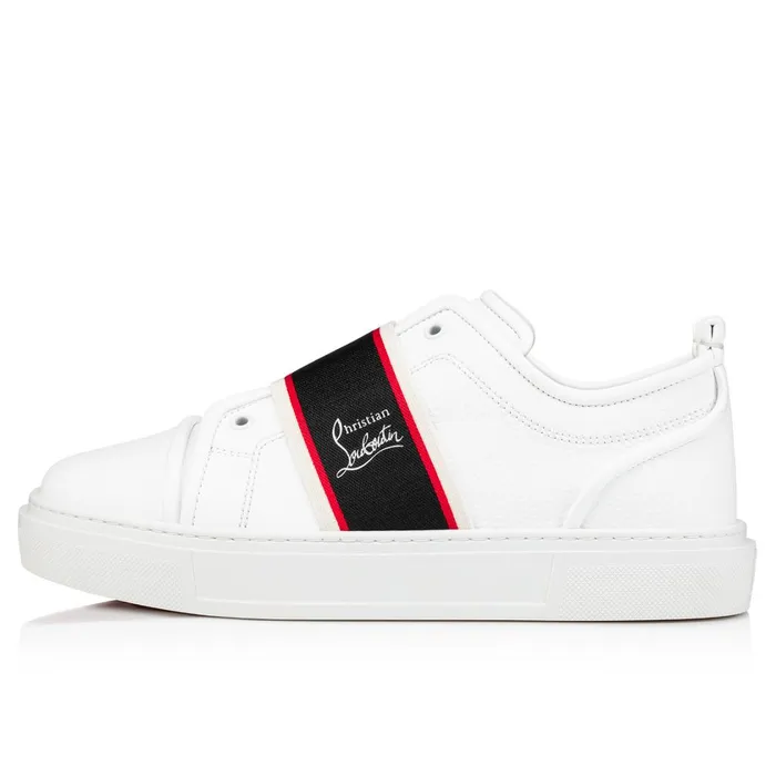 Men Adolescenza Sneakers 8211 Recycled Polyester And Biobased Materials 8211 Bianco White Christian Louboutin Low Top Sneakers