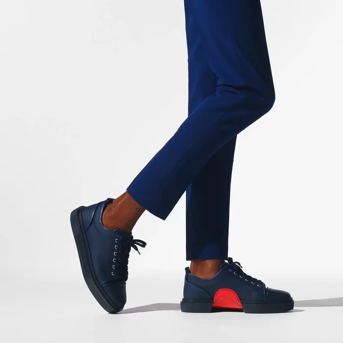 Men Adolon Junior Sneakers 8211 Recycled Polyester And Biobased Materials 8211 Navy Blue Christian Louboutin Low Top Sneakers