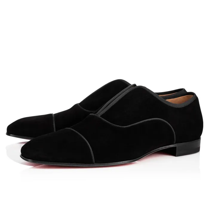 Men Alpha Male Derbies 8211 Veau Velours 8211 Black Black Christian Louboutin Loafers and Slipons Men Alpha Male Derbies 8211 Veau Velours 8211 Black Black Christian Louboutin Loafers and Slipons