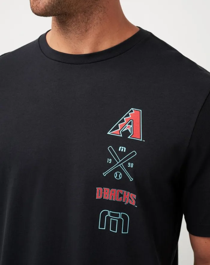 Men ARIZONA DIAMONDBACKS SUNSET SLAM TEE Black TravisMathew Tees