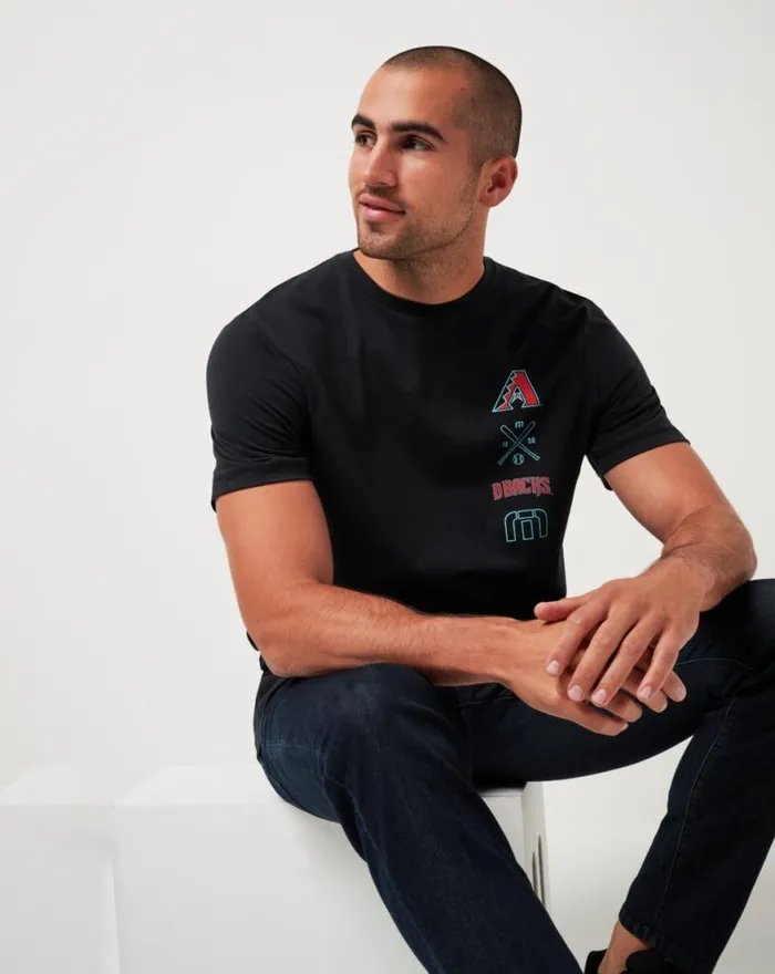 Men ARIZONA DIAMONDBACKS SUNSET SLAM TEE Black TravisMathew Tees
