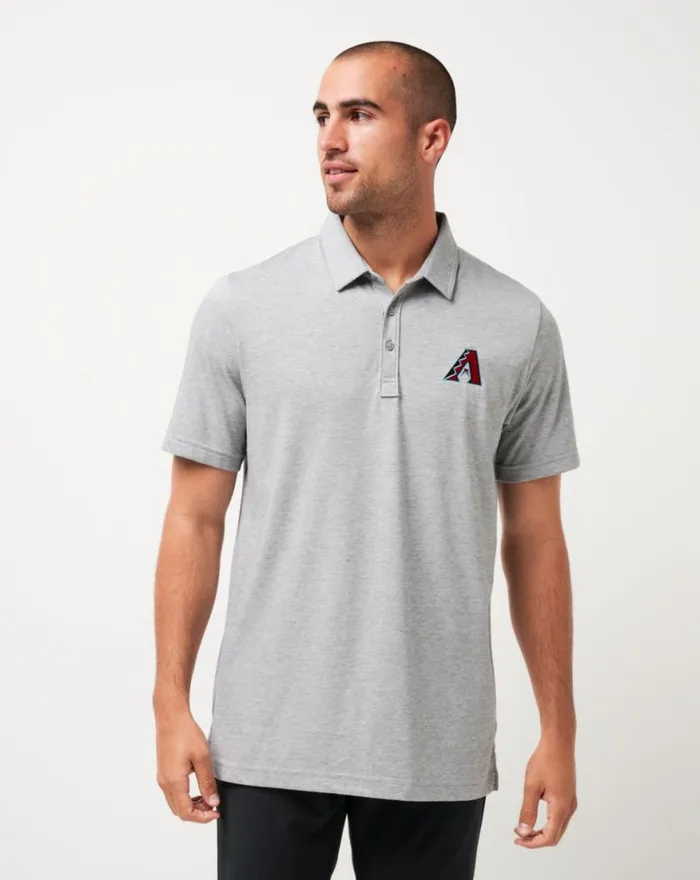 Men ARIZONA DIAMONDBACKS THE ZINNA POLO Heather Grey TravisMathew Polos