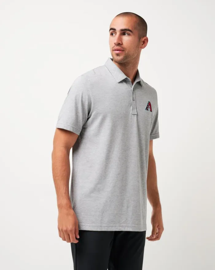 Men ARIZONA DIAMONDBACKS THE ZINNA POLO Heather Grey TravisMathew Polos