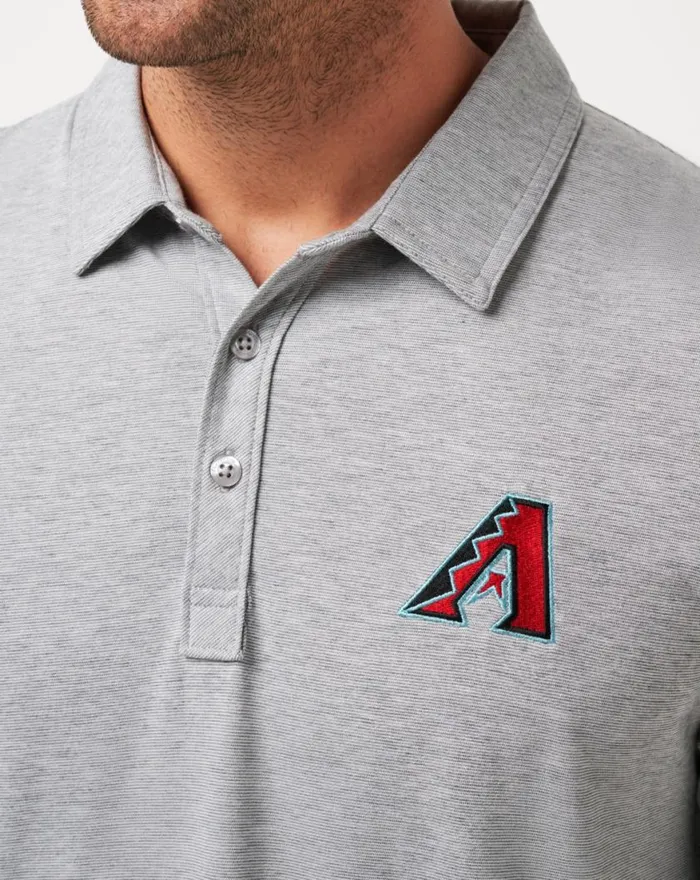 Men ARIZONA DIAMONDBACKS THE ZINNA POLO Heather Grey TravisMathew Polos