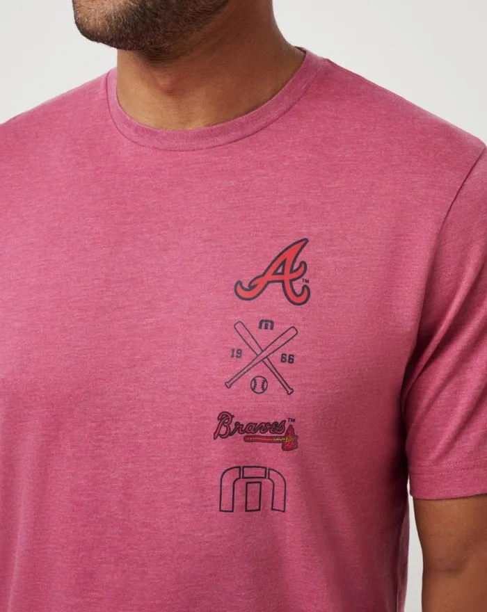 Men ATLANTA BRAVES SUNSET SLAM 20 TEE Heather Red TravisMathew Tees