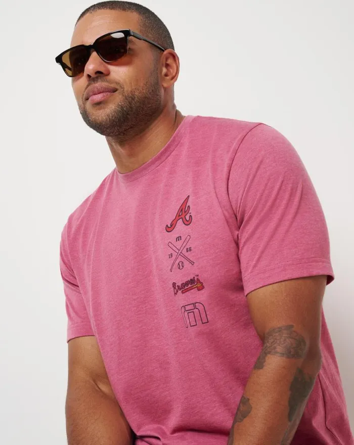 Men ATLANTA BRAVES SUNSET SLAM 20 TEE Heather Red TravisMathew Tees
