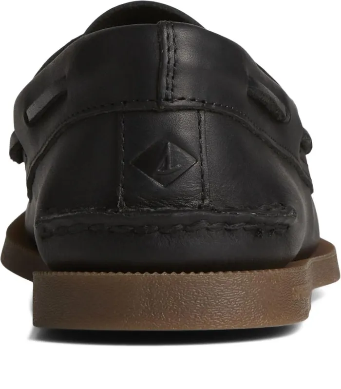 Men Authentic Original Cross Lace Boat Shoe Black Sperry Boat Shoes